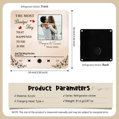 Personalized Photo Fridge Magnet The Most Beautiful Thing That Happened to Me Is You Gift For Couple