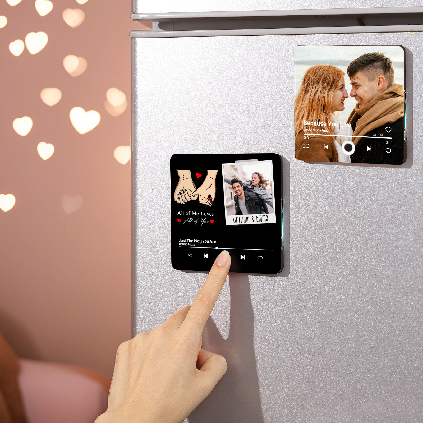 Personalized Photo Fridge Magnet All of Me Loves All of You Pinky Promise Valentines Day Gift for Couples