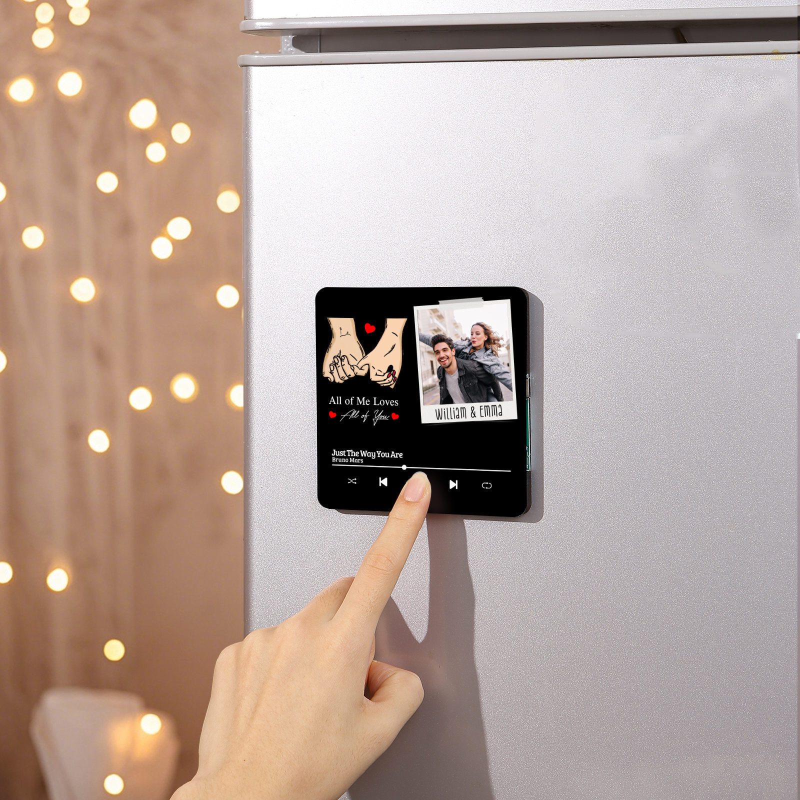 Personalized Photo Fridge Magnet All of Me Loves All of You Pinky Promise Valentines Day Gift for Couples