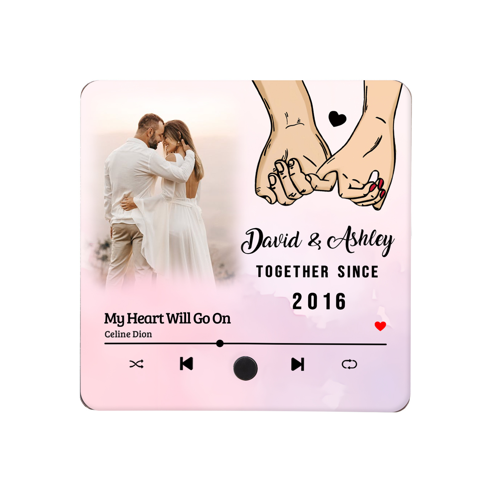Personalized Photo Fridge Magnet Pinky Promise Together Since Gift for Couples