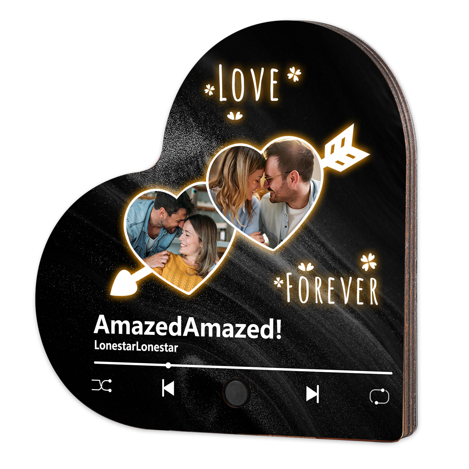 Personalised Heart-Shaped Refrigerator Magnet - Customised with 2 Photos, 2 Texts & 1 Song, Valentine’s Day Gift for Couple | Jessemade