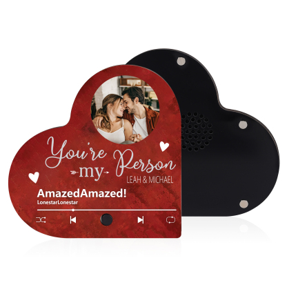Personalised Heart-Shaped Refrigerator Magnet - Customised with 2 Names, 1 Photo, 1 Text & 1 Song, Romantic Design, Valentine’s Day Gift for Couple | Jessemade