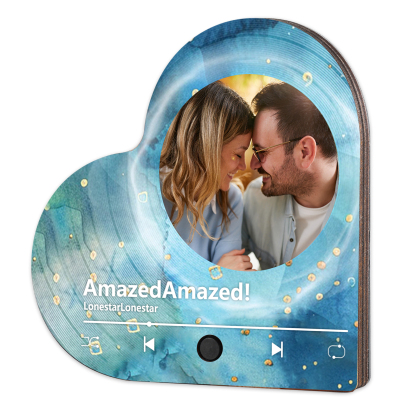 Personalised Heart-Shaped Refrigerator Magnet - Customised with 1 Photo & 1 Song, Watercolour Design, Valentine’s Day Gift for Couple | Jessemade