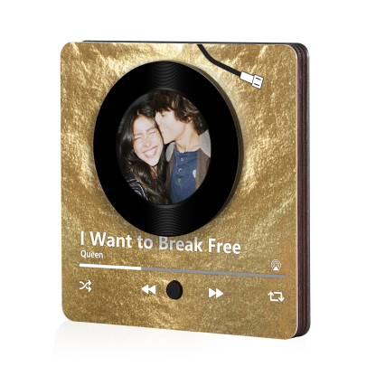 Personalised Music Refrigerator Magnet - Customised with 1 Photo & 1 Song, "Vinyl Record Style" Design, Valentine’s Day Gift for Couple | Jessemade