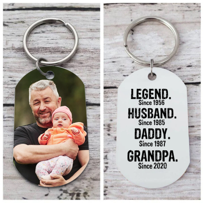 Personalized Photo Keychain Legend Husband Daddy Grandpa Custom Gift for Grandpa | Jessemade