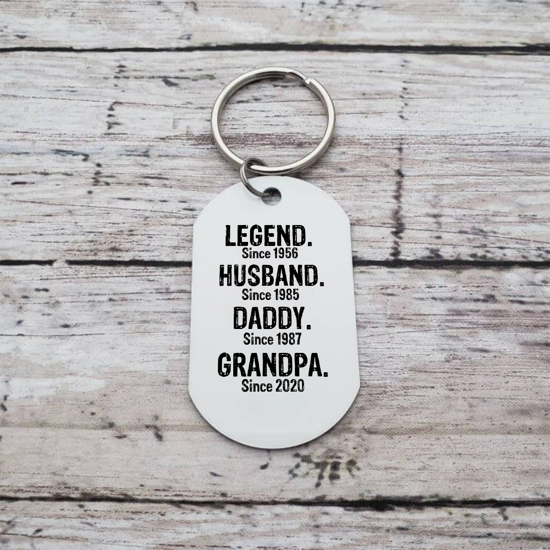 Personalized Photo Keychain Legend Husband Daddy Grandpa Custom Gift for Grandpa | Jessemade