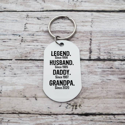 Personalized Photo Keychain Legend Husband Daddy Grandpa Custom Gift for Grandpa | Jessemade
