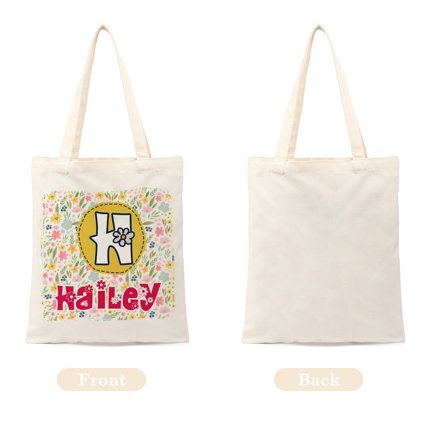 Personalized Alphabet Bee Tote Bag – Unique Design Back-to-School Gift for Kids