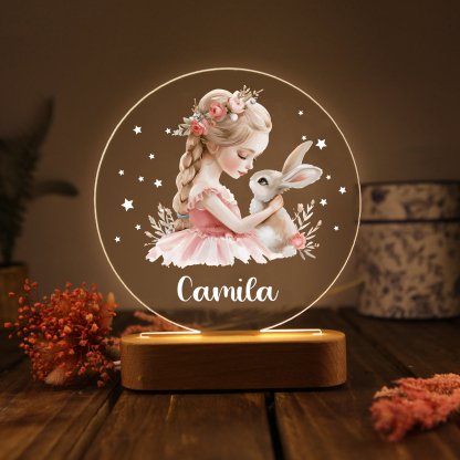 Personalized Night Light - Custom Name with LED Lighting Warm Light Elegant Gift for Little Princess for Daughter | Jessmade