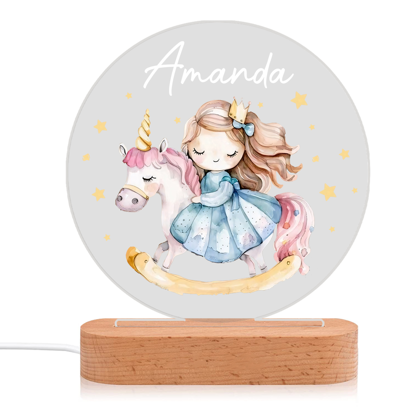 Personalized Night Light - Custom Name with LED Lighting Warm Light Elegant Gift for Little Princess for Daughter | Jessmade