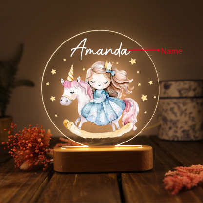 Personalized Night Light - Custom Name with LED Lighting Warm Light Elegant Gift for Little Princess for Daughter | Jessmade