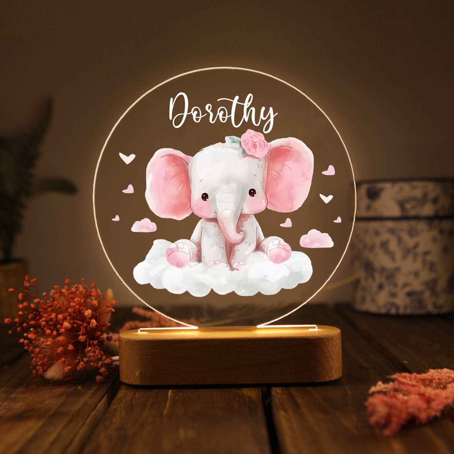 Personalized Night Light - Custom Name with LED Lighting Warm Light Elegant Gift for Little Princess for Daughter | Jessmade