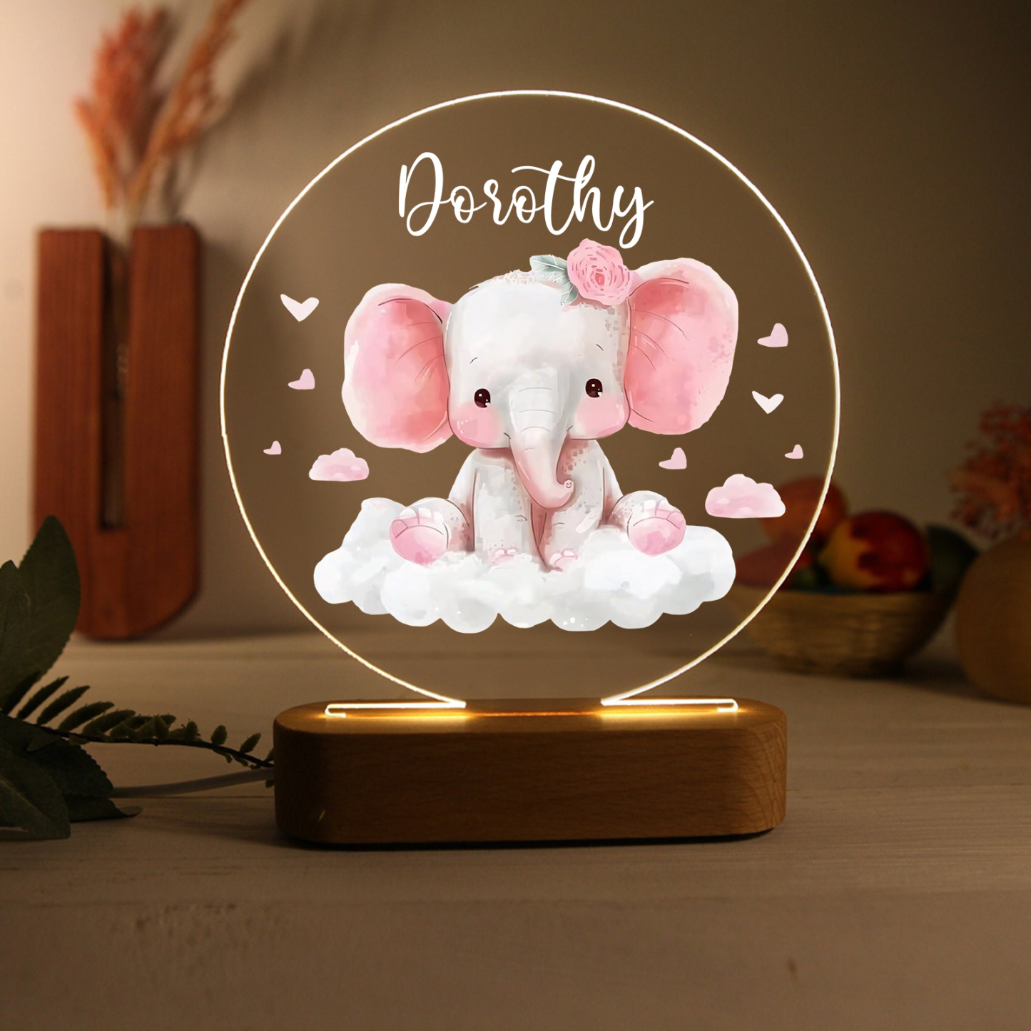 Personalized Night Light - Custom Name with LED Lighting Warm Light Elegant Gift for Little Princess for Daughter | Jessmade