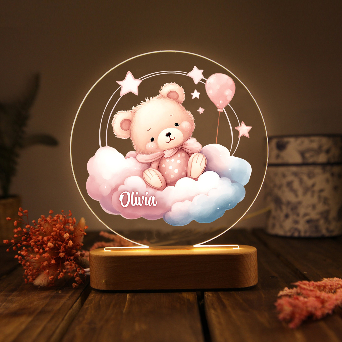 Personalized Night Light - Custom Name with LED Lighting Warm Light Elegant Gift for Little Princess for Daughter | Jessmade