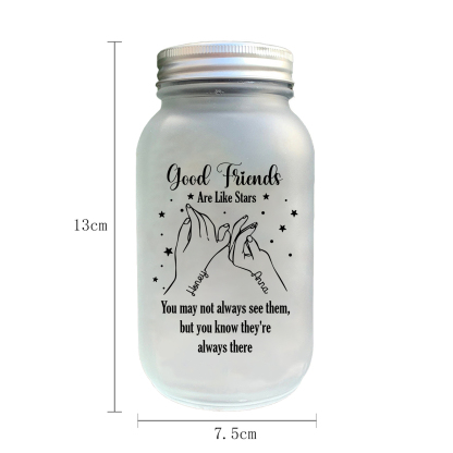 Personalized Luminous bottle  – Custom 2 Names Mason Jar Light Gifts For Friends | Jessmade