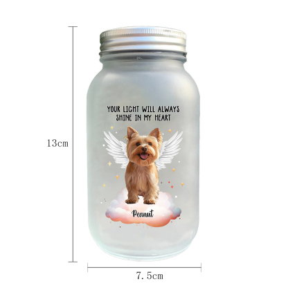 Personalized Pet Memorial Mason Jar Light – Custom Photo & Name for Pet Lovers | Jessmade