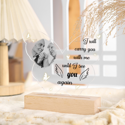 Personalized Memorial Butterfly Acrylic Night Light – Custom Photo LED