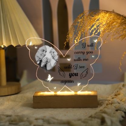 Personalized Memorial Butterfly Acrylic Night Light – Custom Photo LED Lamp Christmas Memorial Gift | Jessemade