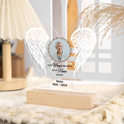 Personalised Memorial Acrylic Night Light Custom Photo Heart-Shaped LE