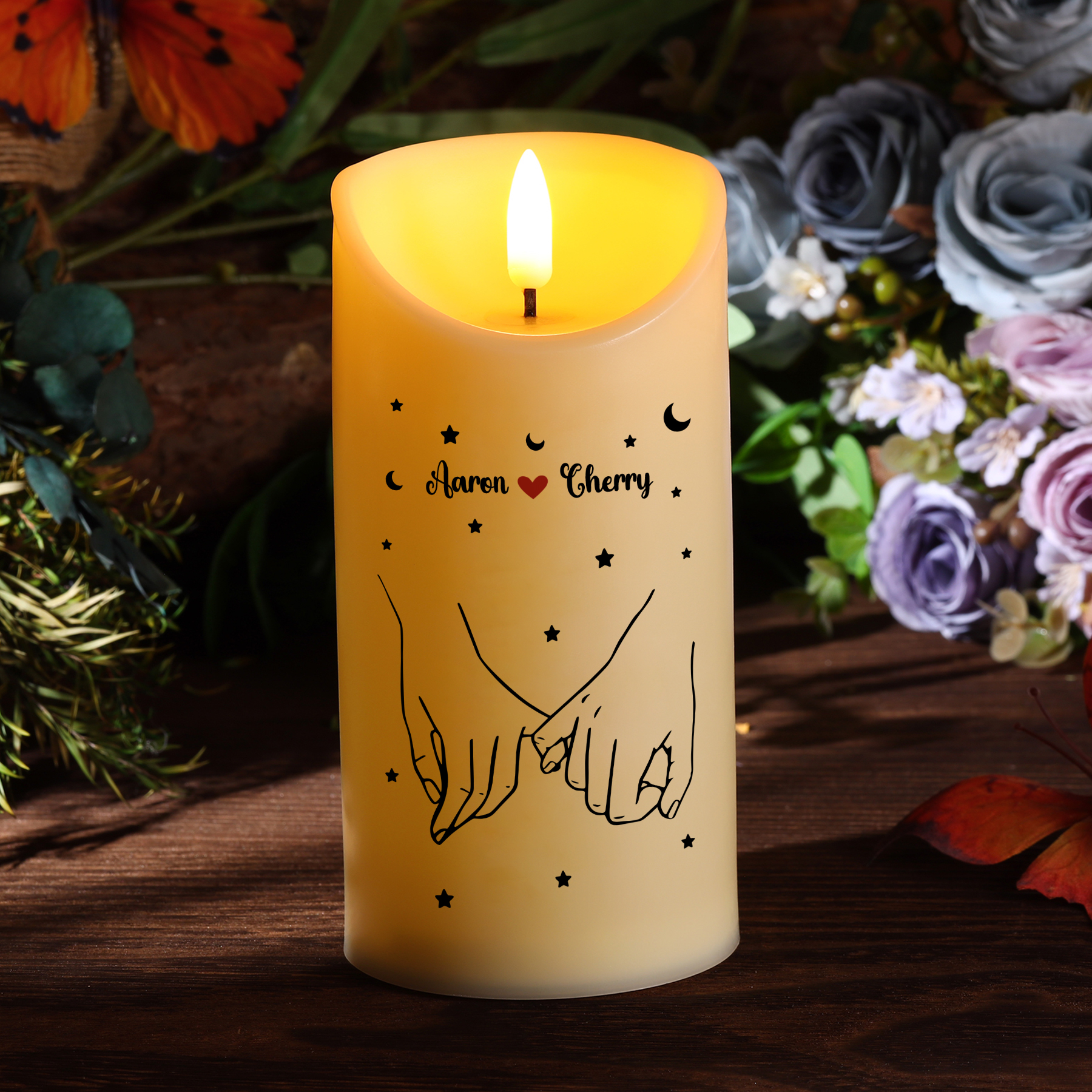 Personalised LED Candle with Custom 2 Names – "To My Love, The Day I Met You, I Found My Missing Piece" Gift with Optional Gift Box | Valentine’s Day Gift for Him/Her | Jessemade