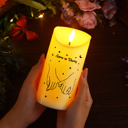 Personalised LED Candle with Custom 2 Names – "To My Love, The Day I Met You, I Found My Missing Piece" Gift with Optional Gift Box | Valentine’s Day Gift for Him/Her | Jessemade
