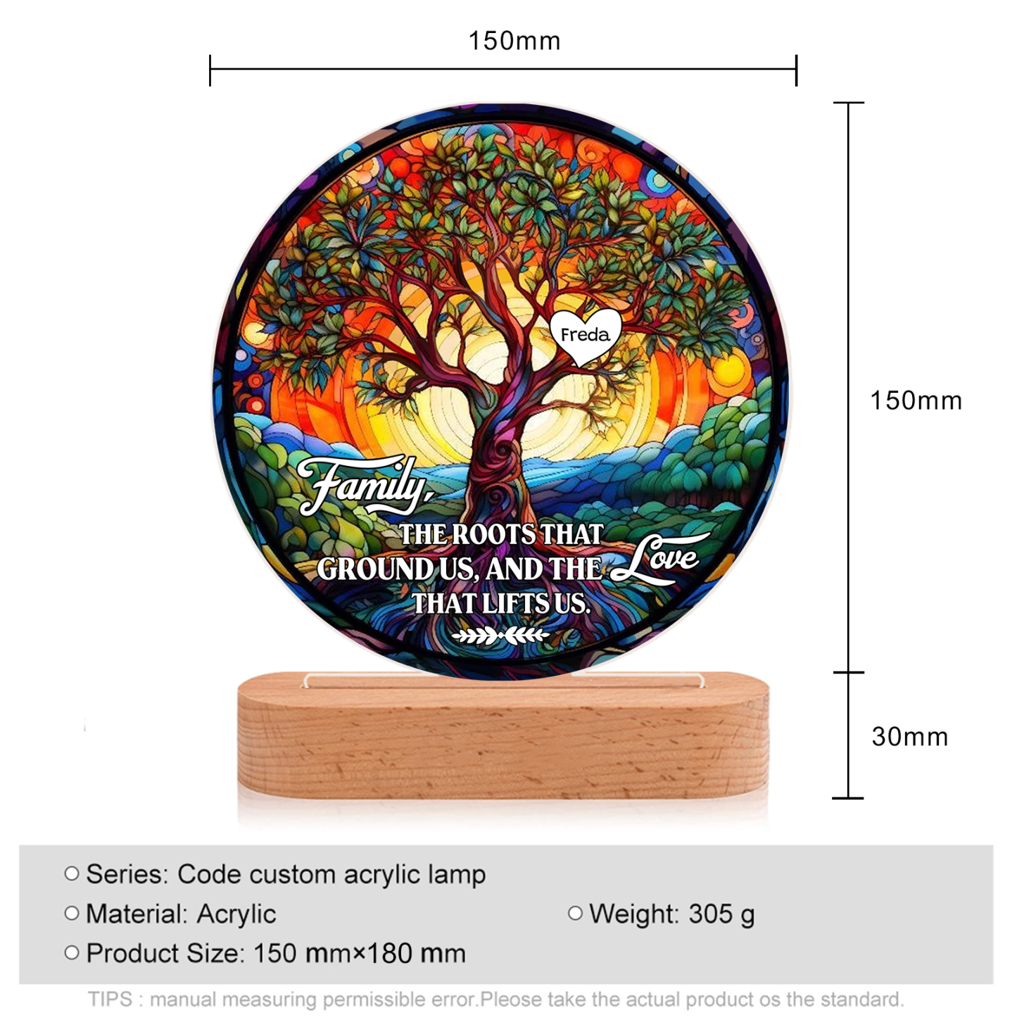 Personalized Tree of Life LED Night Light Family The Roots That Ground Us and the Love That Lifts Us Gift for Grandparents | Jessemade