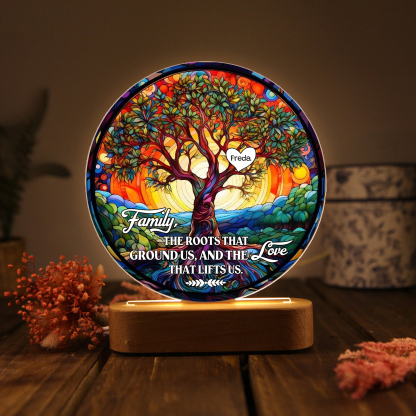 Personalized Tree of Life LED Night Light Family The Roots That Ground Us and the Love That Lifts Us Gift for Grandparents | Jessemade