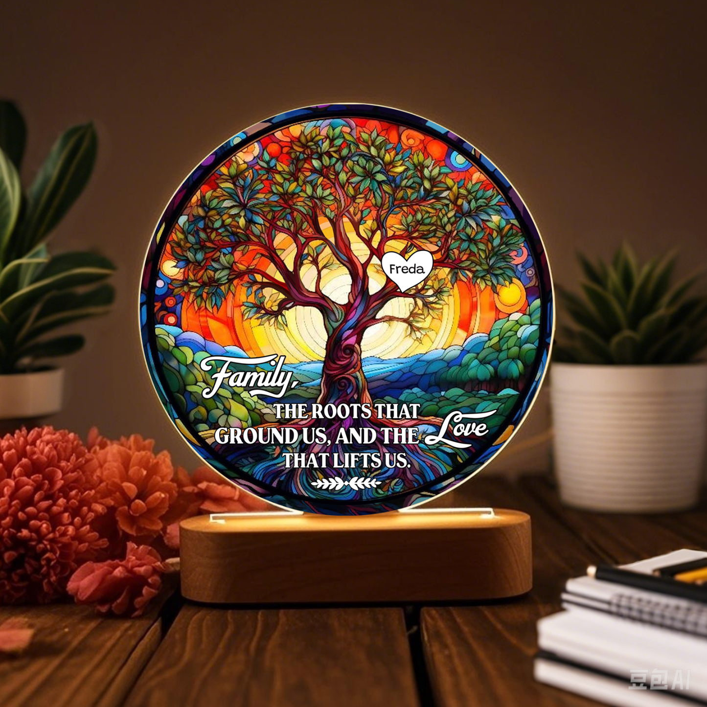 Personalized Tree of Life LED Night Light Family The Roots That Ground Us and the Love That Lifts Us Gift for Grandparents | Jessemade