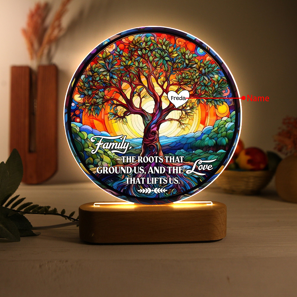 Personalized Tree of Life LED Night Light Family The Roots That Ground Us and the Love That Lifts Us Gift for Grandparents | Jessemade