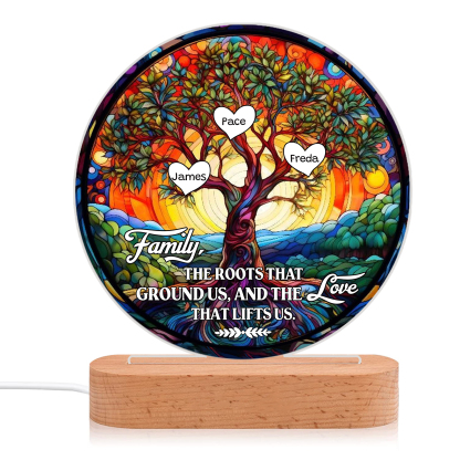3 Names Personalized Tree of Life LED Night Light Family The Roots That Ground Us and the Love That Lifts Us Gift for Grandparents | Jessemade