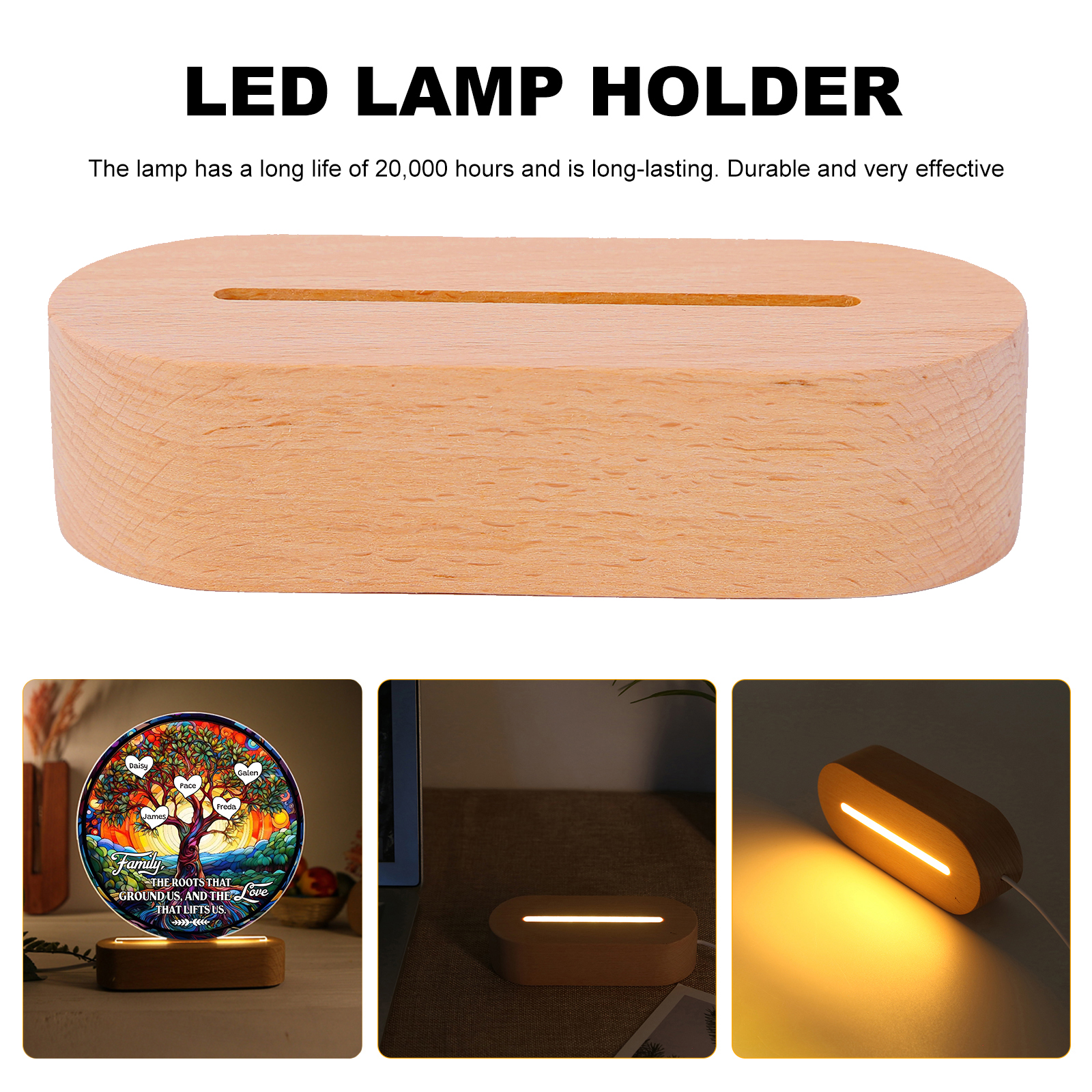 5 Names Personalized Tree of Life LED Night Light Family The Roots That Ground Us and the Love That Lifts Us Gift for Grandparents | Jessemade