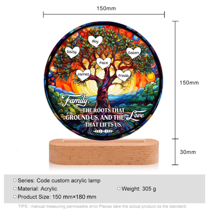 6 Names Personalized Tree of Life LED Night Light Family The Roots That Ground Us and the Love That Lifts Us Gift for Grandparents | Jessemade