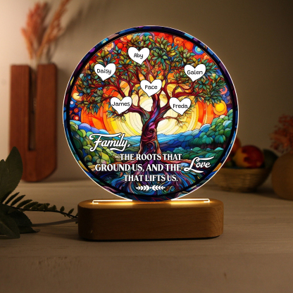 6 Names Personalized Tree of Life LED Night Light Family The Roots That Ground Us and the Love That Lifts Us Gift for Grandparents | Jessemade