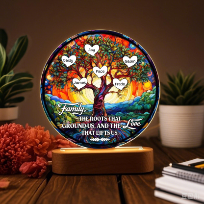 6 Names Personalized Tree of Life LED Night Light Family The Roots That Ground Us and the Love That Lifts Us Gift for Grandparents | Jessemade