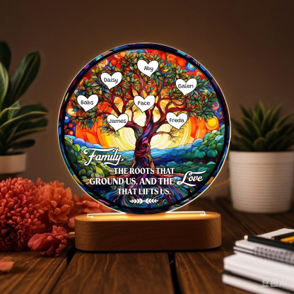 7 Names Personalized Tree of Life LED Night Light Family The Roots That Ground Us and the Love That Lifts Us Gift for Grandparents | Jessemade