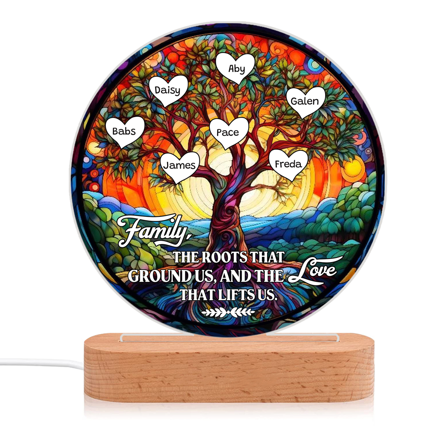 7 Names Personalized Tree of Life LED Night Light Family The Roots That Ground Us and the Love That Lifts Us Gift for Grandparents | Jessemade