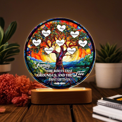 8 Names Personalized Tree of Life LED Night Light Family The Roots That Ground Us and the Love That Lifts Us Gift for Grandparents | Jessemade
