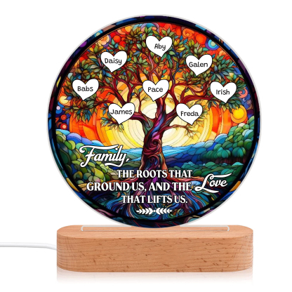 8 Names Personalized Tree of Life LED Night Light Family The Roots That Ground Us and the Love That Lifts Us Gift for Grandparents | Jessemade
