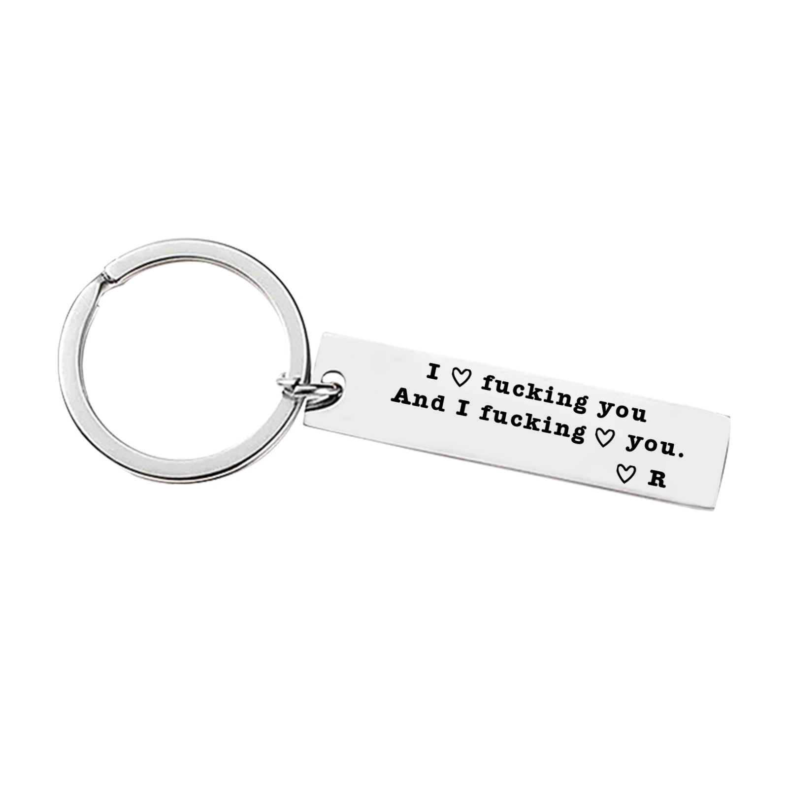 Personalized Letter Keyring Gift I Love F❤cking You and I F❤cking Love You Keychain for Couples