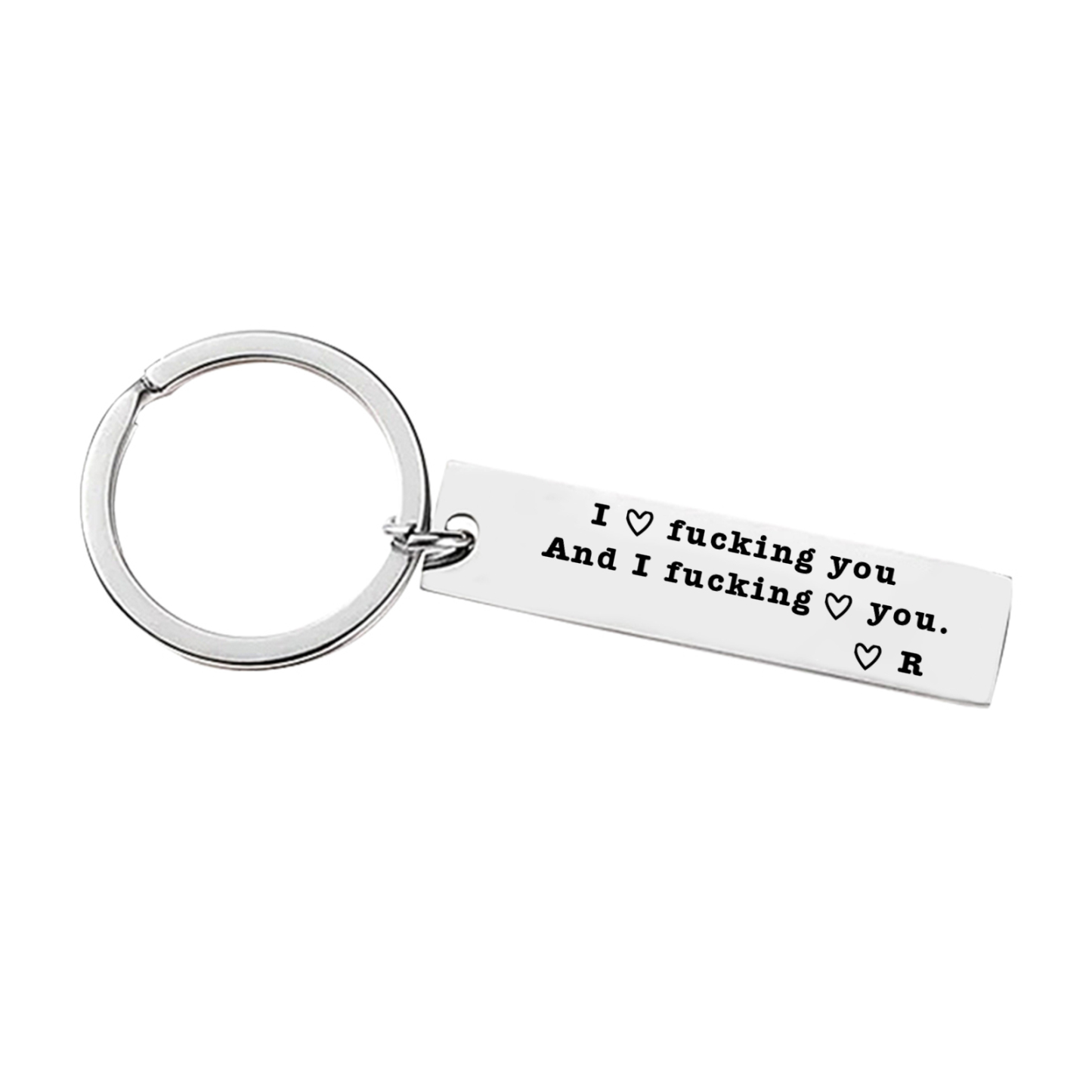 Personalized Letter Keyring Gift I Love F❤cking You and I F❤cking Love You Keychain for Couples