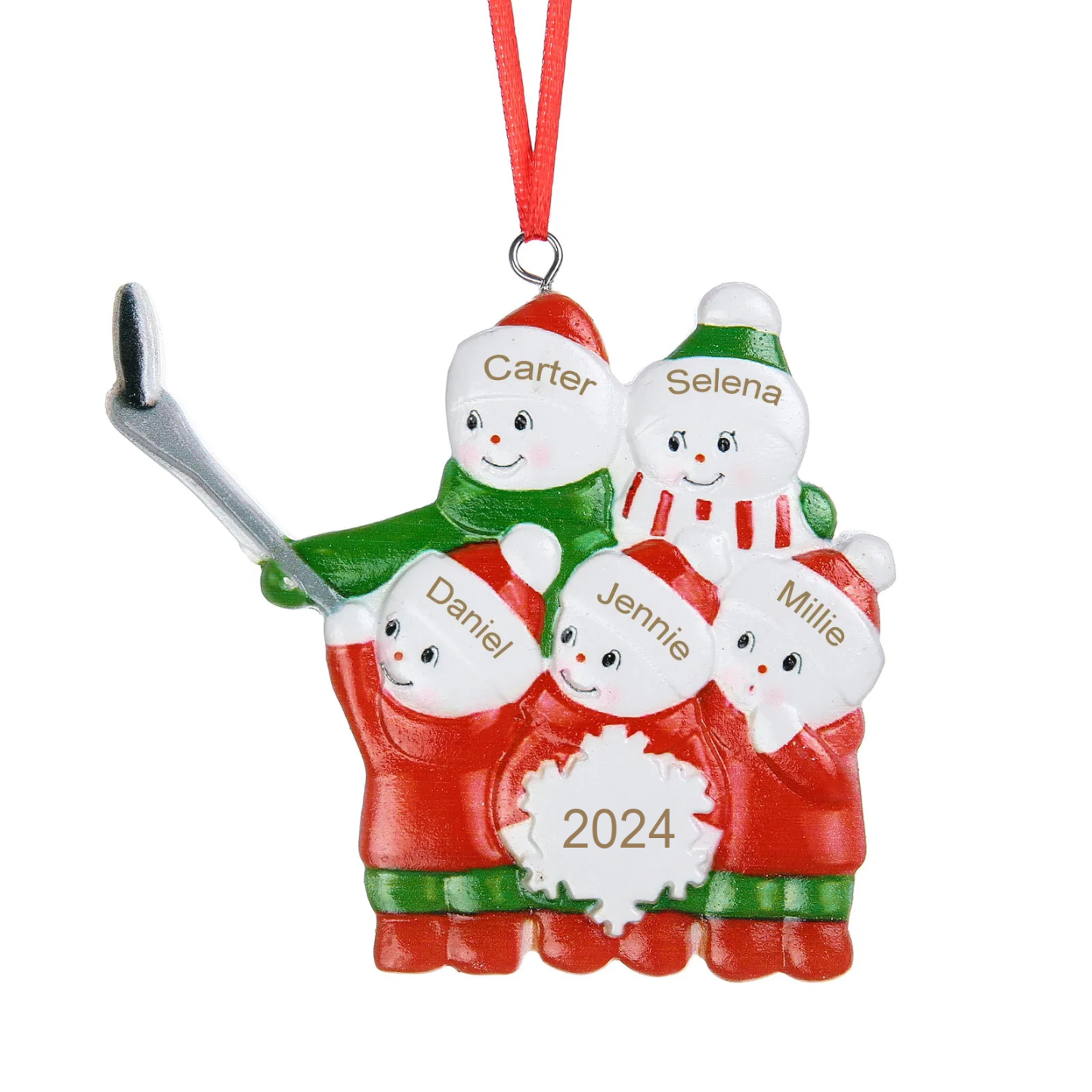 Personalized Snowman Family Ornament - Custom 3-6 Name Christmas Hanging Ornament Gifts For Family | Jessmade