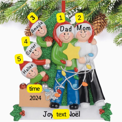 Family Christmas Ornament Custom 3 Names Hanging Ornament Gifts For Family