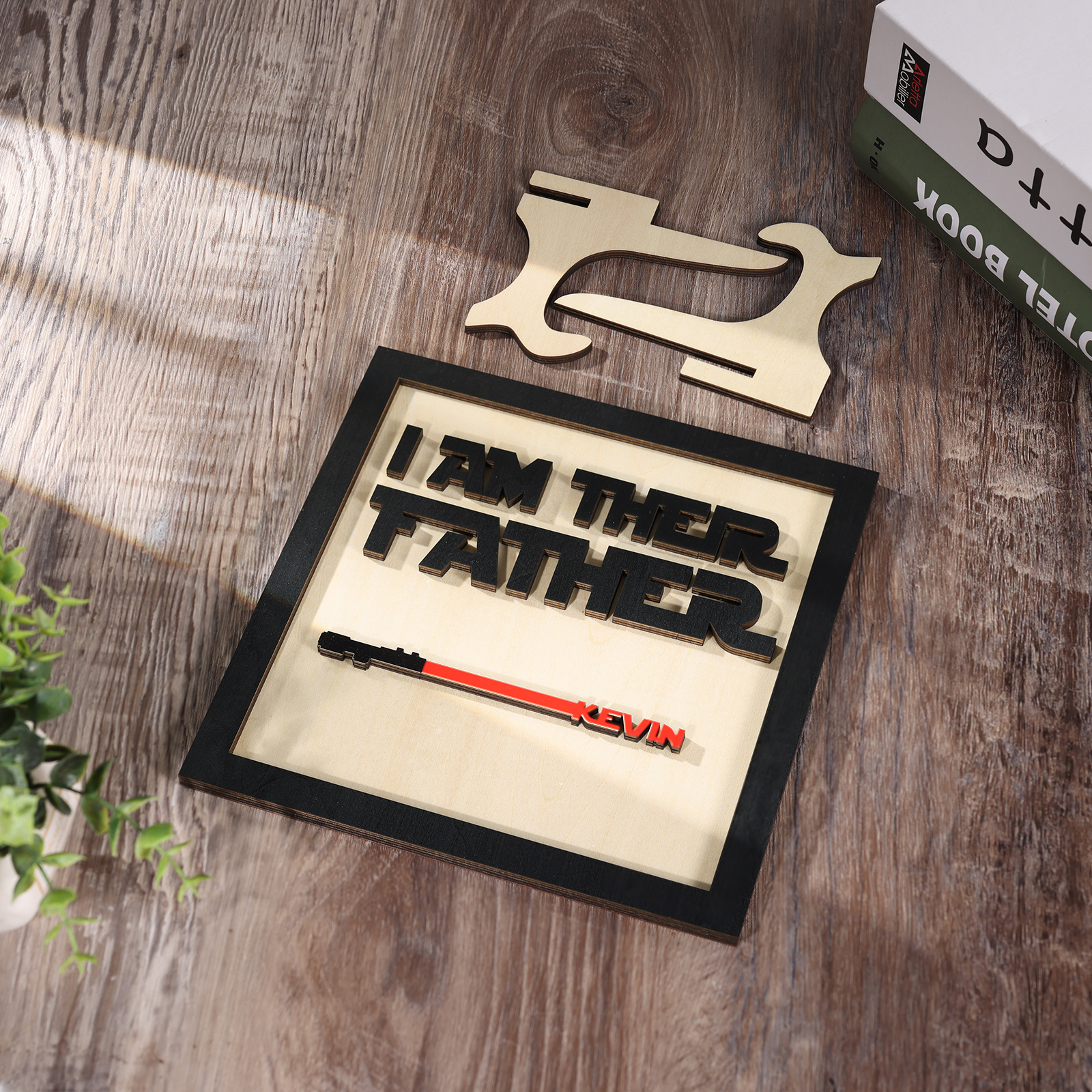 Personalized Star Wars Sign Father's Day Gifts - I AM THEIR FATHER - Wood Sign with 1 Name