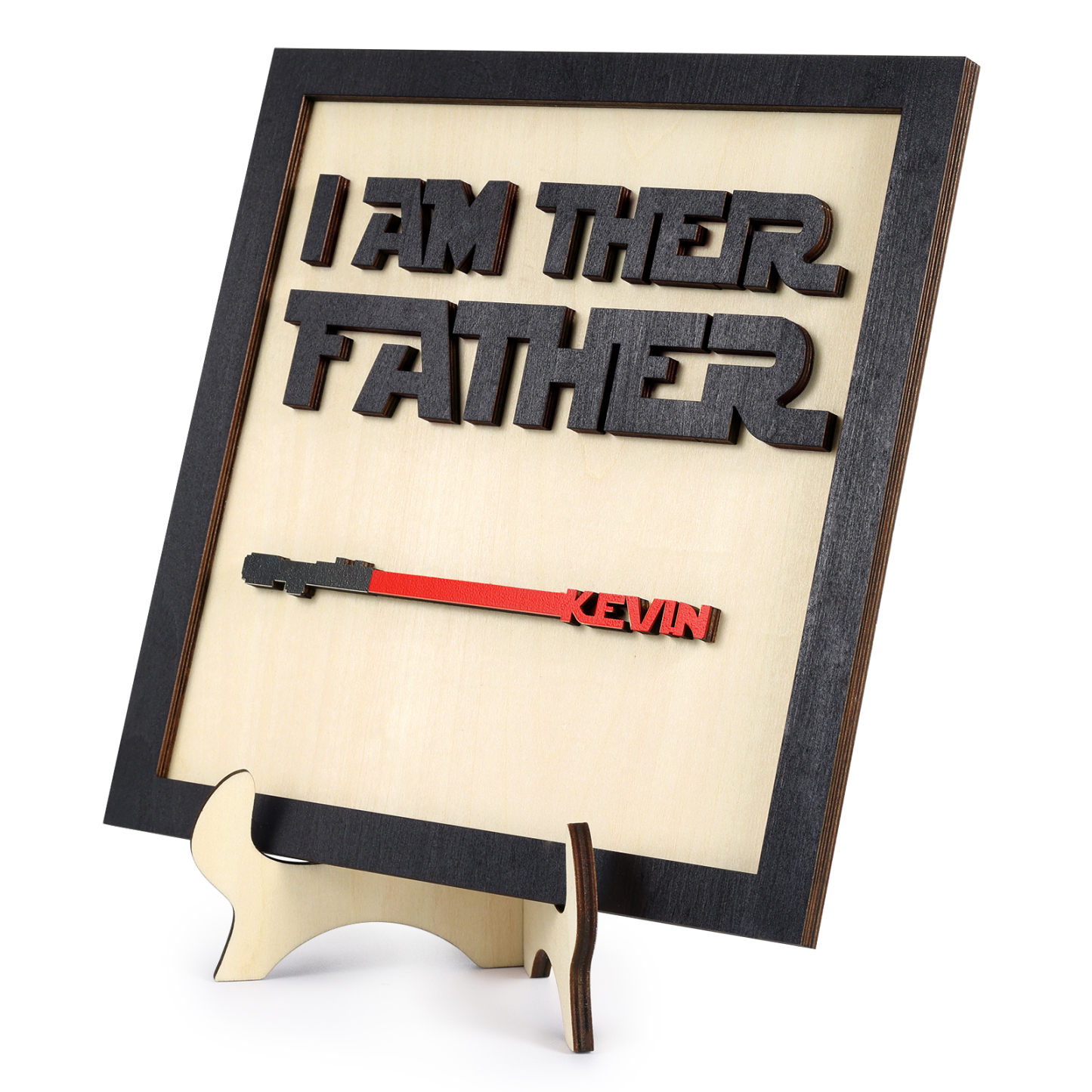 Personalized Star Wars Sign Father's Day Gifts - I AM THEIR FATHER - Wood Sign with 1 Name