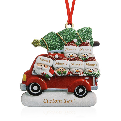 Personalized Christmas Ornament with Santa and Tree - Customize 6 Names and 1 Text Home Decorations | Jessmade