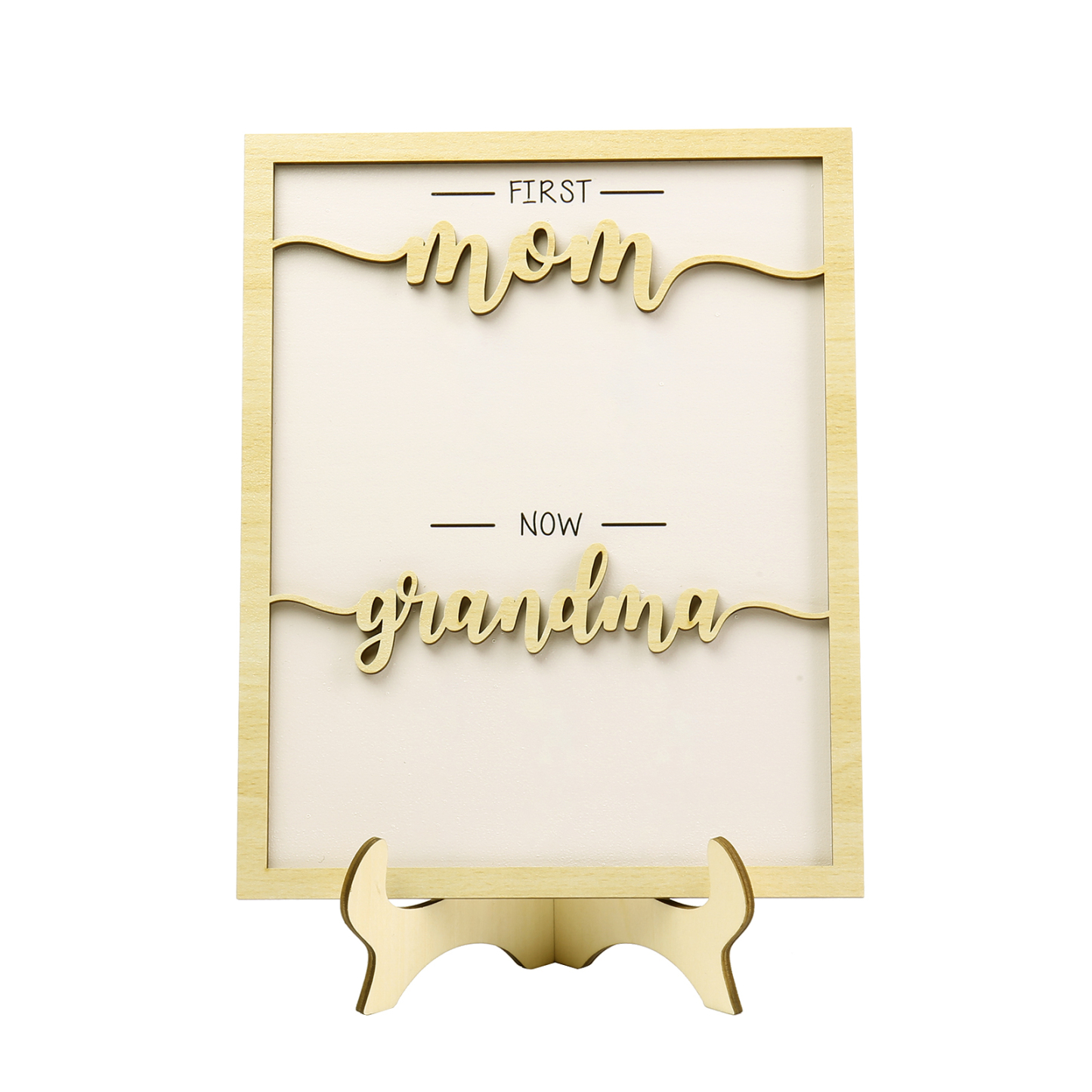 5 Names - Personalized Customized Birth Flower Home Frame Wooden Decoration for Mom/Grandma