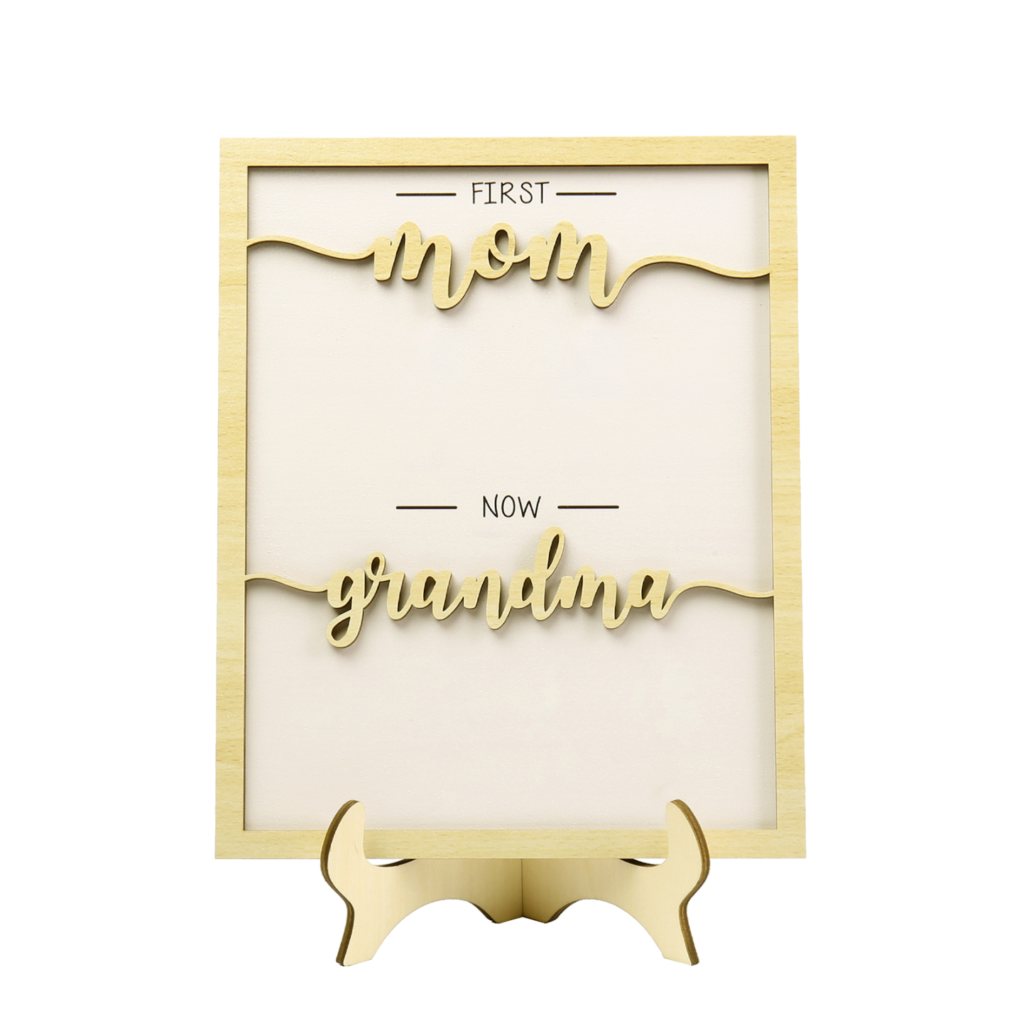 6 Names - Personalized Customized Birth Flower Home Frame Wooden Decoration for Mom/Grandma
