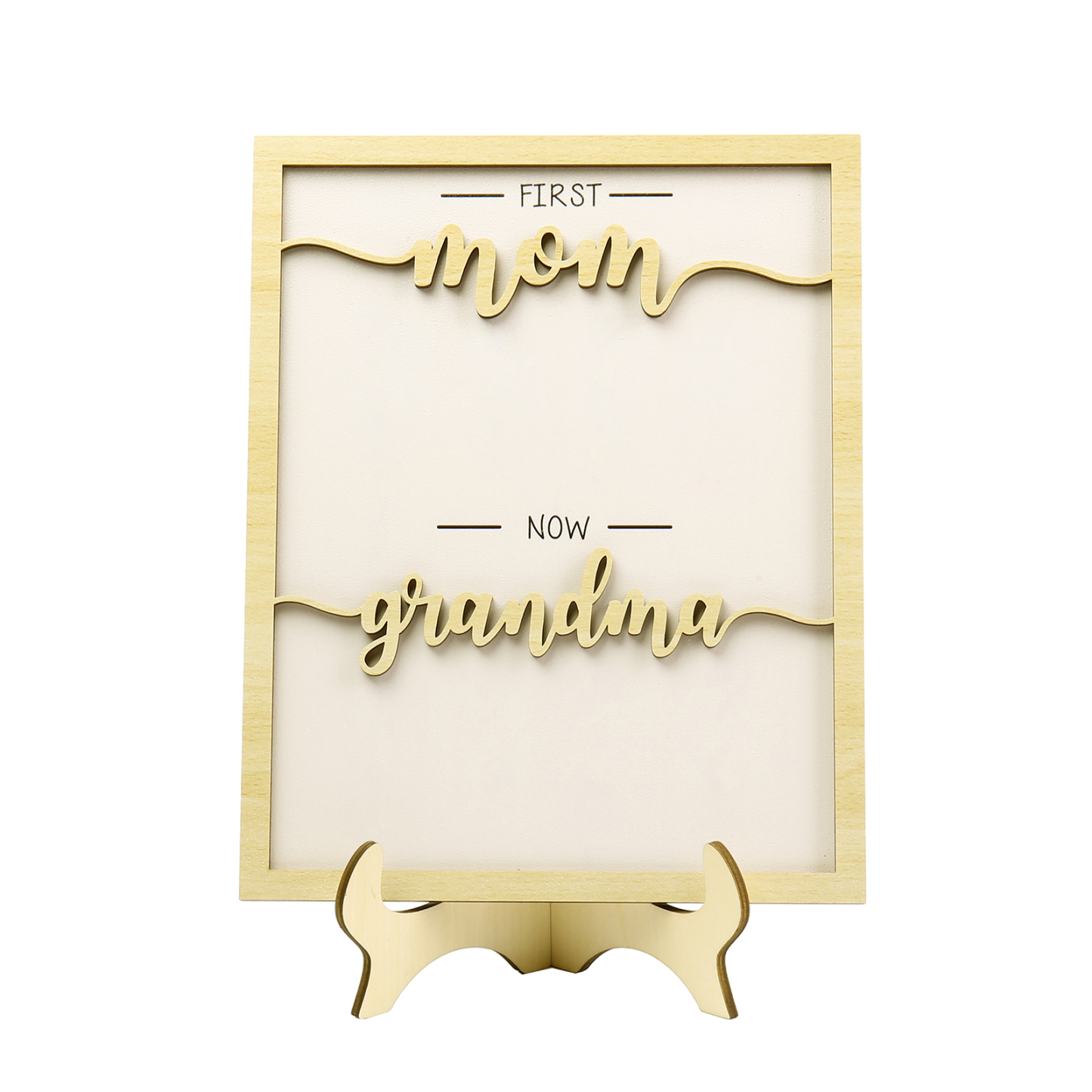 8 Names - Personalized Customized Birth Flower Home Frame Wooden Decoration for Mom/Grandma