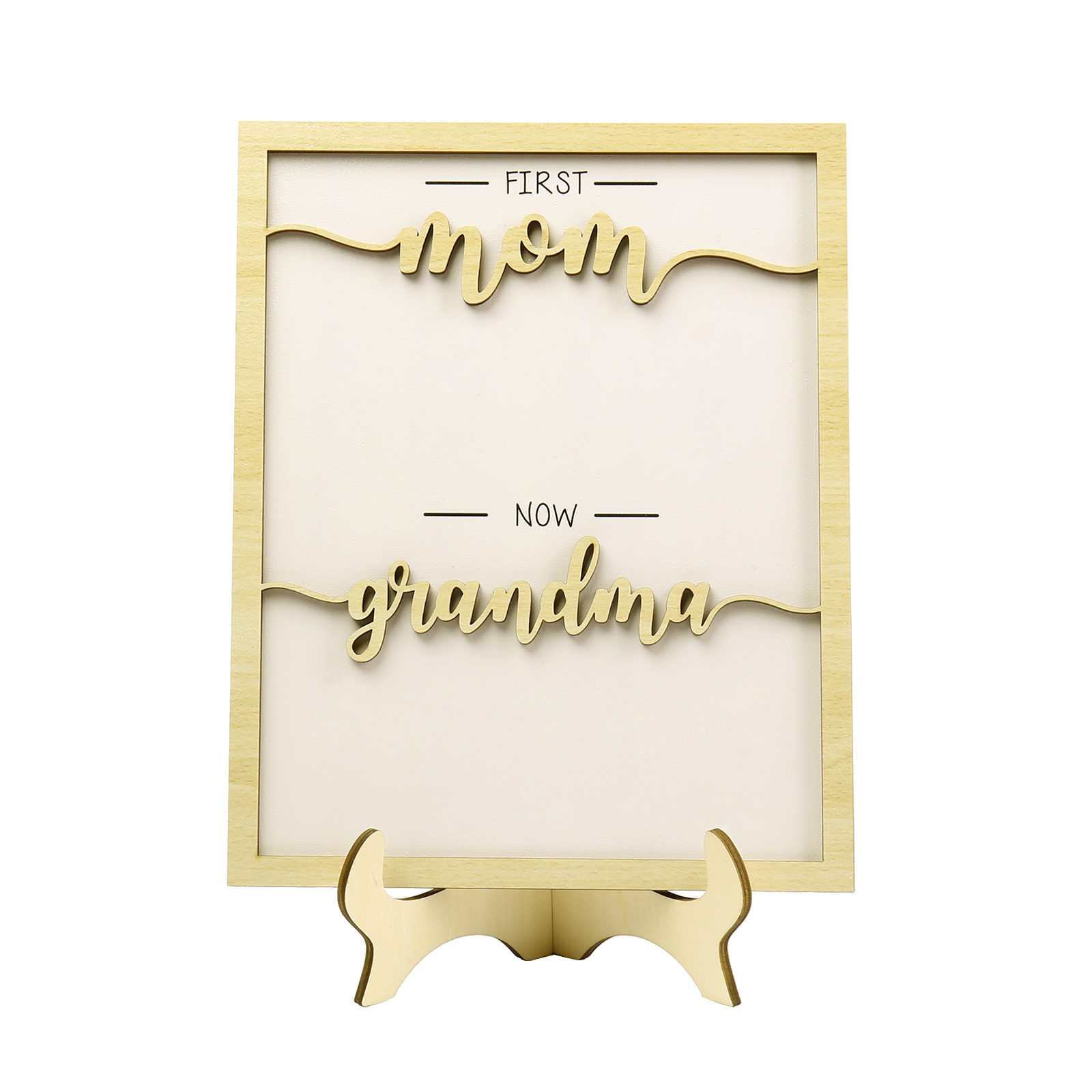 9 Names - Personalized Customized Birth Flower Home Frame Wooden Decoration for Mom/Grandma