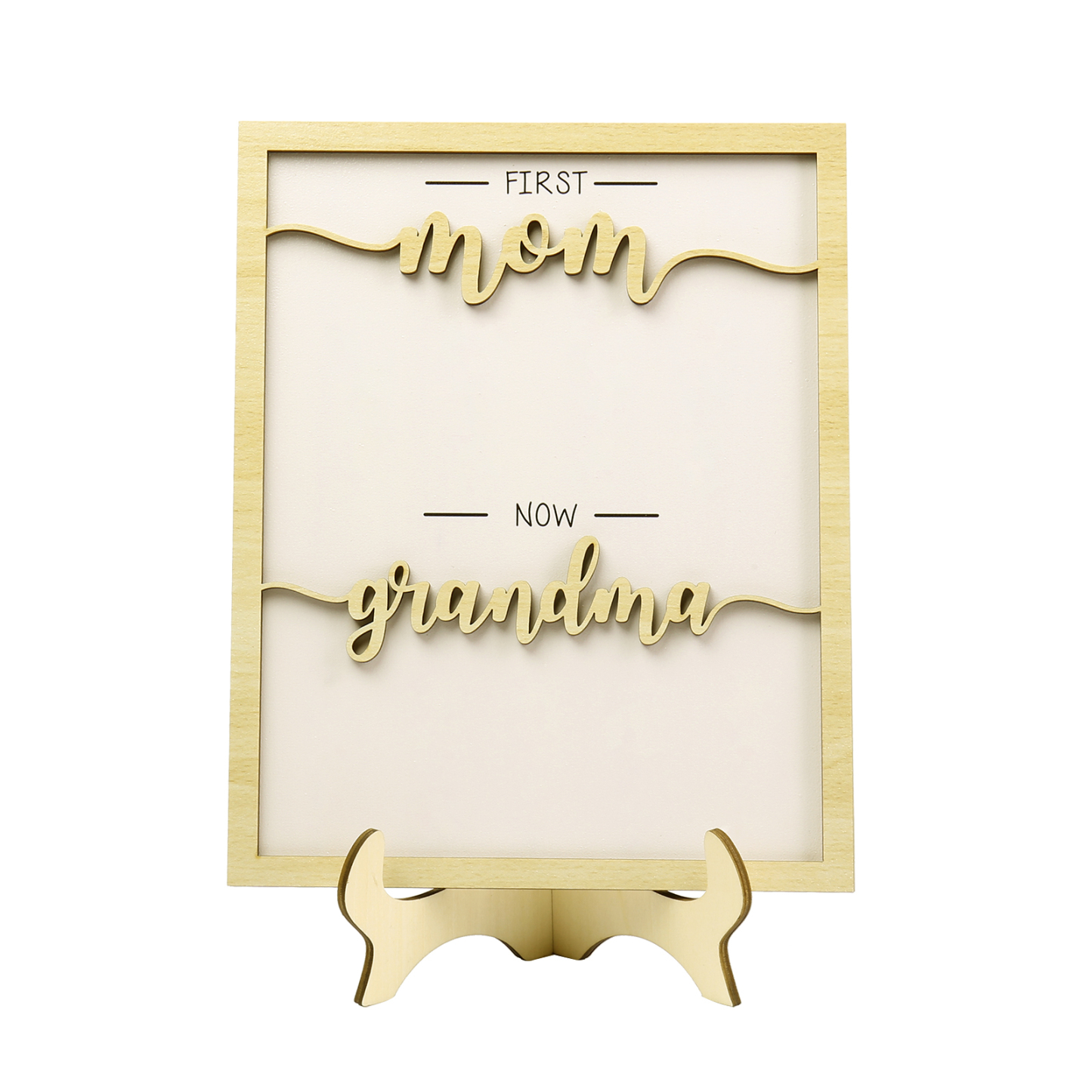 9 Names - Personalized Customized Birth Flower Home Frame Wooden Decoration for Mom/Grandma